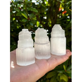 Wholeslae 2.5" Mini Selenite Skyscraper Tower, Selenite Skyscraper, Selenite Point, Gypsum Crystal, Healing Crystals (20 Towers)
