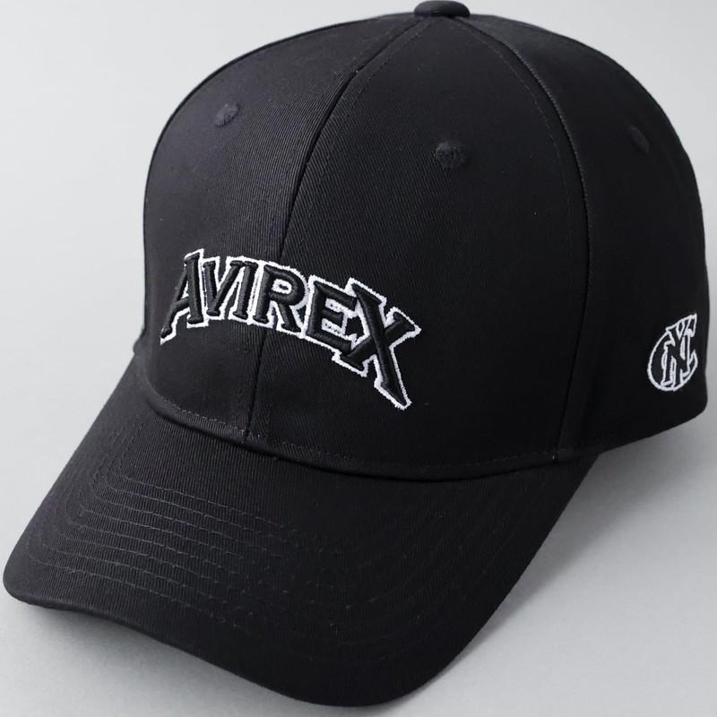 [アヴィレックス] ミリタリー VARSITY 3Dロゴ コットンツイル ローキャップ 刺繍 メンズ 帽子 MA-1