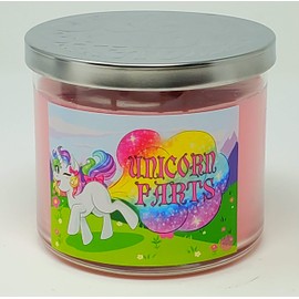 Unicorn Farts Candle ~ Fruit Loops Scented S&M Candle Factory Large 3 Wick Soy Wax 14.5 oz Candle ~ 80 Hour Burn Time ~ (Unicorn Farts Fruit Loops)