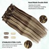 Valiilo Hair Extensions Clip in Brown to Bleach Blonde Balayage