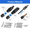Solar Panel Connectors, 12 Pair Male/Female Solar Plugs, IP67 Waterproof