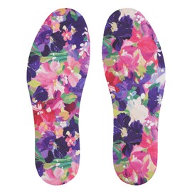 LMHCISO No Show Socks for Women, Shoe Inserts,Sockless,Anti Odor No Slipping,Washable Barefoot Inner Soles for Women,Iris Print,Size 6-9