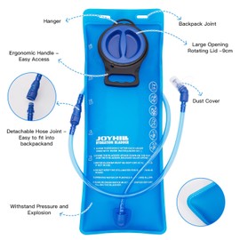 JOYHILL - Vejiga de hidratación de TPU, 1.5 L, 2 L, 3 L, para senderismo, mochila sin BPA, a prueba de fugas, paquete de hidratación para camping, correr, ciclismo, senderismo (3.0 L)