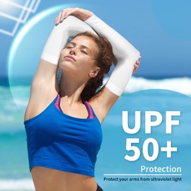 YESLIFE - Mangas de brazo con protección solar UV para hombres y mujeres, manga deportiva de enfriamiento UPF 50, 4 Pares-2 Negro,2 Blanco, Talla única