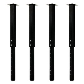 QLLY Adjustable Square Table Leg, 24-40 inch, 60-100cm, Home Office Custom DIY Table Legs, Furniture Leg Set (4, Black)