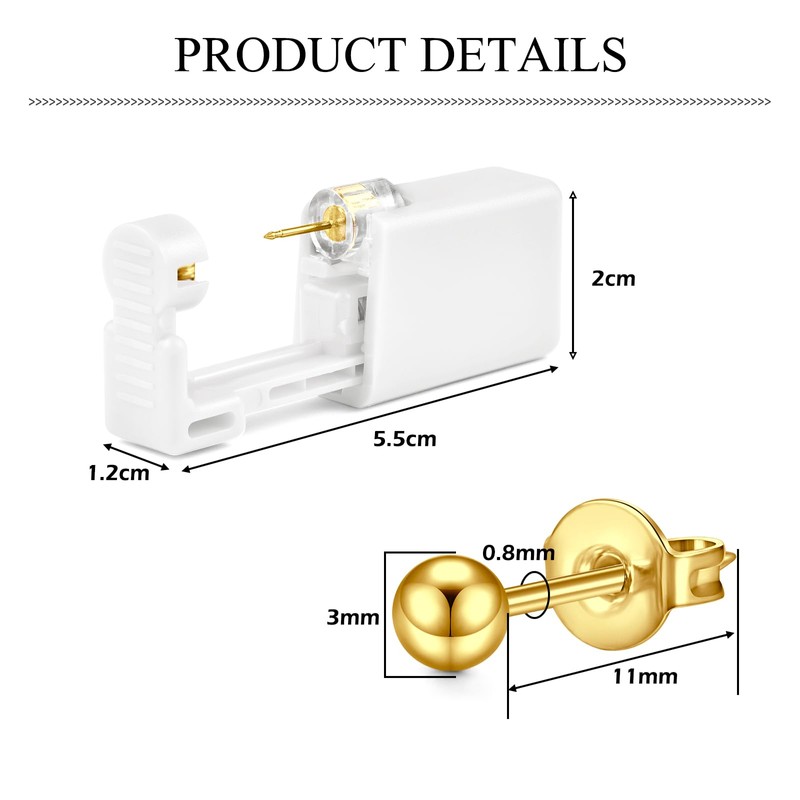 AceFun Helix Piercing Gun Kit, Gold Silver Ear Piercing Gun,