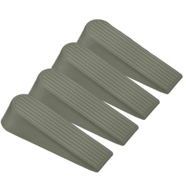 Door Stops, Anti-Skid, Durable, and Heavy Duty Rubber Door Stoppers - Large Door Stoppers in Grey and White - Ideal for All Types of Surfaces - Floor Safety Door Wedge (Grey, Pack of 4)