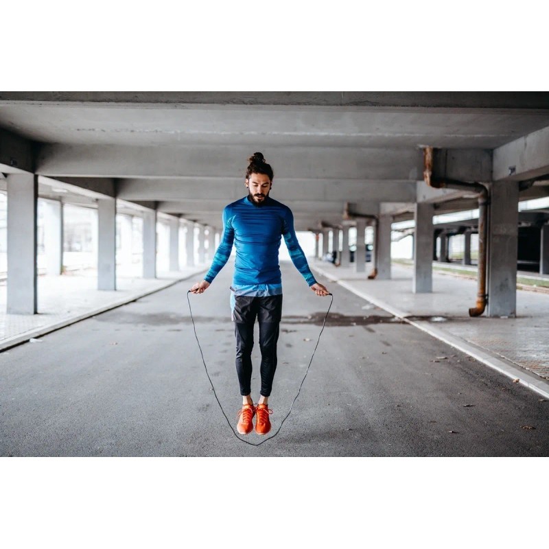 Cuerda Para Saltar Sportisimo - Ajustable Ejercicio Brincar Color Negro