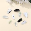 Sethexy Black Rhinestone Medium Almond Artificial Nail Sparkle Handmade False