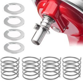 Bamyli 4 Pack Stainless Steel Spring and Washer for Kitchenaid Accessories 3.5/4.5/5/6/7 Quart, Replacement Parts Compatible with Kitchen Aid Tilt Head and Bowl Lift Mixers