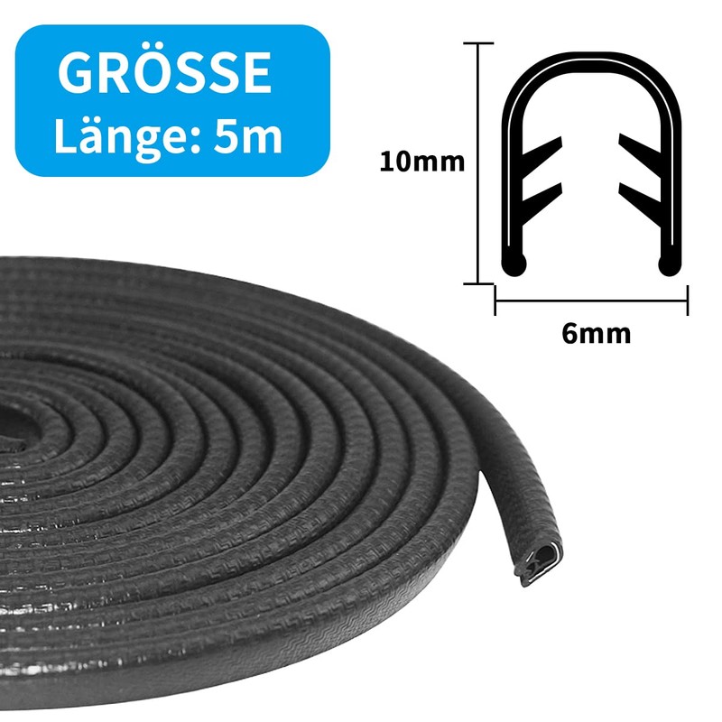 Universal Car Door Edge Protector Strips 5m U Shape Rubber