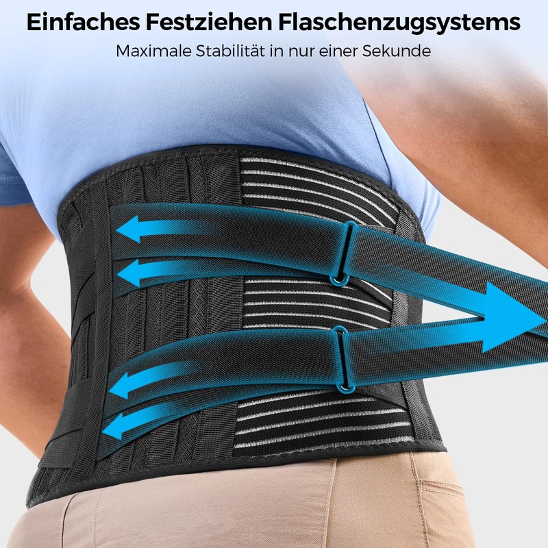 Strong Support Back Support, Breathable Disc Belt with 6 Metal