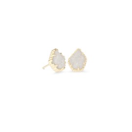 Kendra Scott Tessa Stud Earrings for Women, Fashion Jewelry, 14k Gold-Plated Brass, Iridescent Drusy