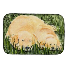 Caroline's Treasures SS8838DDM Golden Retriever Dish Drying Mat Absorbent Dish Drying Mat Pad for Kitchen Counter Dish Drainer Mat for Countertop, 14 x 21", Multicolor