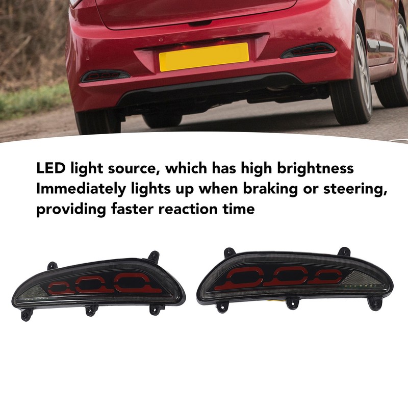 LED Rear Bumper Reflective Fog Brake Turn Indicator Black Left