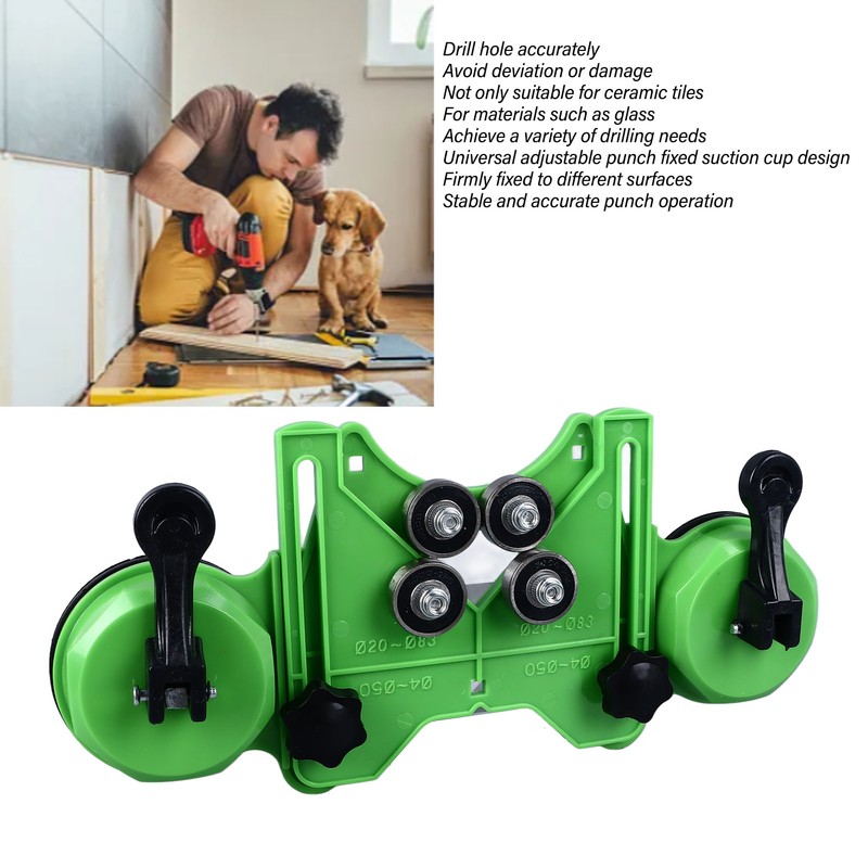 Tile Hole Saw Guide Jig Fixture Adjustable Portable with 2