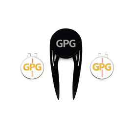 GroovePath Golf Ball Markers - Divot Repair Tool with 2 Magnetic Ball Markers (Divot Repair Tool with 2 Magnetic Ball Markers Black)