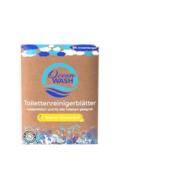 Oceanwash WC Reiniger Blätter, 64 Anwendungen, Toilettenreiniger extrem stark mit Zitronenduft für gründliche Toiletten Reinigung, biologisch abbaubar, ohne Mikroplastik