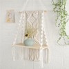 Macrame Wall Hanging Plant Decor Shelf Indoor Outdoor Floating Wood