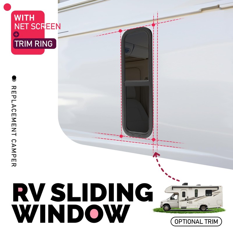 WUTIST Vertical RV Window 12" W x 36" H RV
