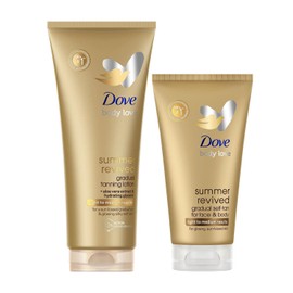 Derma Spa Body Lotion Summer Revived Fair to Medium, 200ml with Dove Derma Spa Face Cream Summer Revived Fair to Medium, 75ml, 2 Piece Set