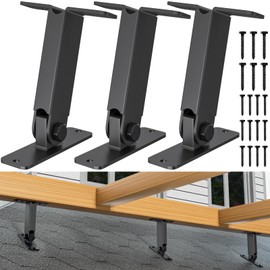 Heavy Duty Roof Riser Brackets Kit, TROPTOLKY Adjustable Angle Pergola Brackets, Black Metal Roof Riser Beam Bracket for Roof Pergola Gazebo Patio Cover (3 Pack)