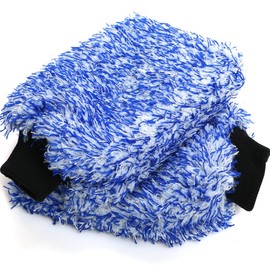 TAKAVU New Car Wash Mitt, 2 Pack Premium Cyclone Microfiber Washing Gloves, Holds Tons of Sudsy Water for Effective Washing, Machine Washable, Lint Free, Scratch Free (Blue)