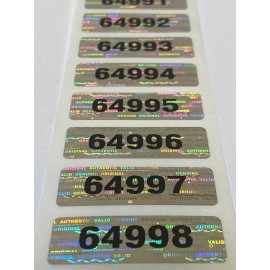 Labelogix 100- SERIAL NUMBER SECURITY HOLOGRAM LABELS STICKERS-TAMPE