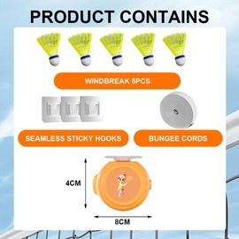 Badminton Rebound Trainer, Portable Device for Badminton, Badminton Training Device, Self-Training Badminton, Badminton, Adjustable Badminton Solo Training Device, for Women/Men, for Garden, Parks