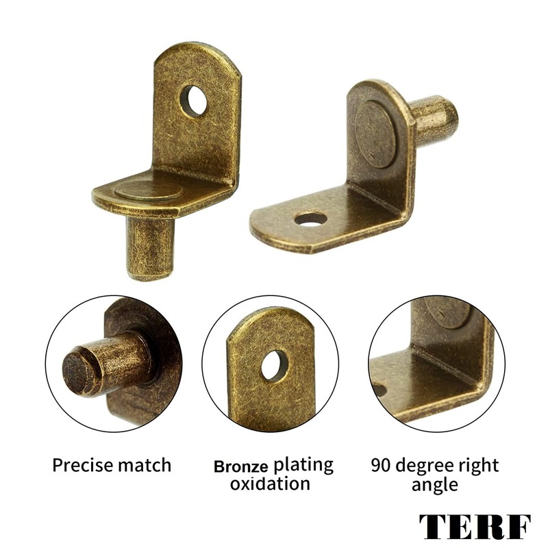 TERF® Traditional Style Antique Bronze Plated L-Shape Bracket Furniture Shelf