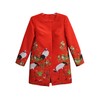 LA CERA Plus Size Women's Jacquard Crane Jacket Red