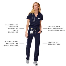 FIGS Kade Cargo Scrub Pants for Women - Navy Blue, 2XL-Tall