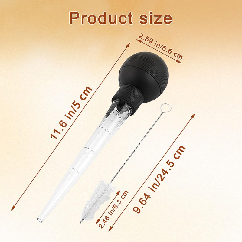 Turkey Baster Set with Cleaning Brush, 30ML Large Capacity TPR