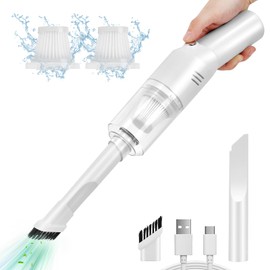 Auloea Wireless Mini Car Vacuum Cleaner(400g) Portable Rechargeable,Handheld Vacuums, Mini but Mighty Dust Busters Cordless Rechargeable,Hand Held Vac for Car/Desk V06/white