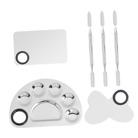 Vaguelly 3 Sets Nail Art Mixing Pallet Professional Cosmetic Mixing Trays for Foundation Nail Display Easy to Clean for DIY and Makeup Applications