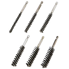Set of 6 Stainless Steel 6.35mm Head Hosel Brush Cleaning Brushes Tools Accessories (8,10,12,15,17,19mm)