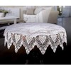 MforStyle White Tablecloth Round Lace table cloth Crochet Effect 59"