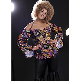 Delights Womens Plus Size 1970s Black Hippy Girl Costume 1X/2X (UK 18-20)