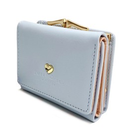 fogman Women's Coin Purse Card Holder 3 Fold Compact Wallet Single Wallet, blue (pale)