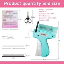 Tagging Gun for Clothing with Fasteners & Scissor, Sticky Gun for Clothes, Tag Gun for Clothes, Quick Clothing Fixer, Garment (Green)
