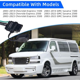 4-Pin Trailer Wiring Harness, 4-Way Trailer Light Wiring Kit and Express Trailer Harness, 55540 Compatible with 2003-2023 Chevy Express & GMC Savana 1500/2500/3500
