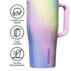 Corkcicle Cruiser Insulated Tumbler with Handle & Straw, Rainbow Unicorn,