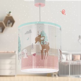Dalber Children's Pendant Light Pendant Lamp Loving Deer Animals Polypropylene (PP) Pink