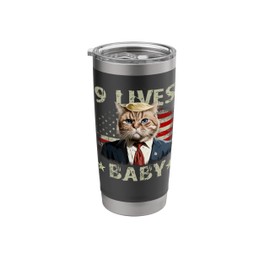 Cat Trump 9 Lives Baby Funny Stainless Steel Insulated Tumbler