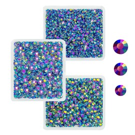 qiipii Dark Purple AB Crystal Resin Rhinestones for Crafting Deep Purple Flatback Stones 3mm 4mm 5mm Diamonds Crystals Gems Charms for Nails Face Eyes Makeup Body Tumblers Bottles Crafts Shoes Clothes