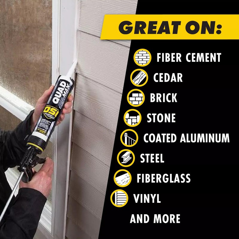OSI Quad Max Window, Door and Siding Sealant, White, 9.5