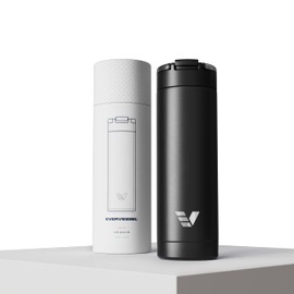 Ever Vessel Maxi Stainless Steel Water Bottle 26oz - Double wall vacuum insulated | Integrated carry handle | leak proof flip top lid | Lightweight & stylish - Black