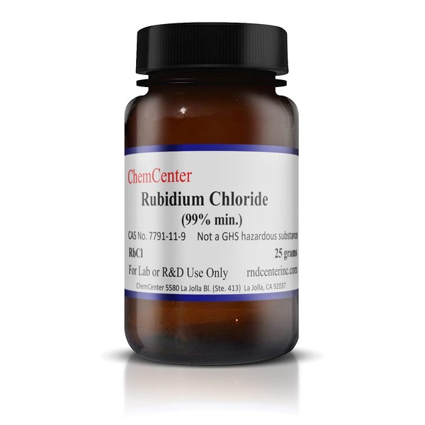 Rubidium Chloride, Crystals, 99% min., 10 Grams