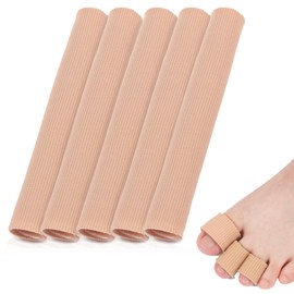 5 Pcs Cuttable Toe Protectors - Toe Protectors for Women - Soft Gel Lined with Elastic Fabric - Relieves Toe Pressure - Suitable for Toe Bandage, Corns, Blisters, Calluses and Bunion Treatment