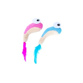 Petstages Dental Shrimpies - Zahnpflege-Kauspielzeug für Katzen - mit Katzenminze - Mehrfarbig - 2 Stück